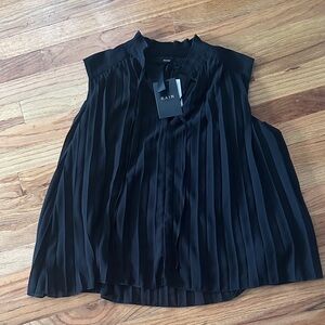 Rain Women's Elegant Black Pleated Blouse